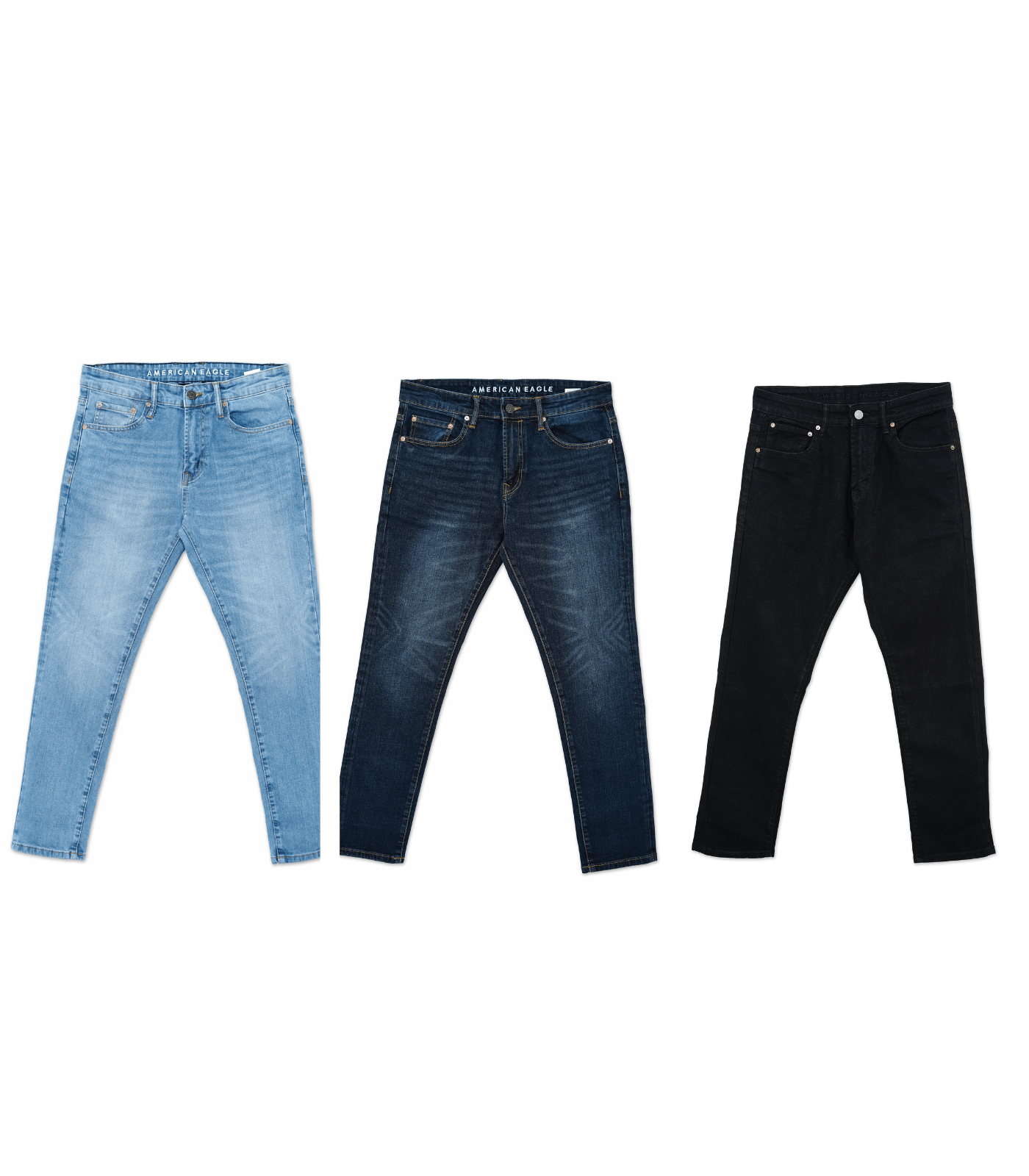 American Eagle Combo (Jet Black+Light+Dark BLue)-Cross denim